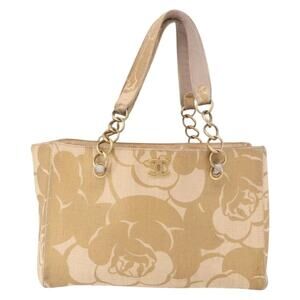Chanel Chain Shoulder Tote Beige